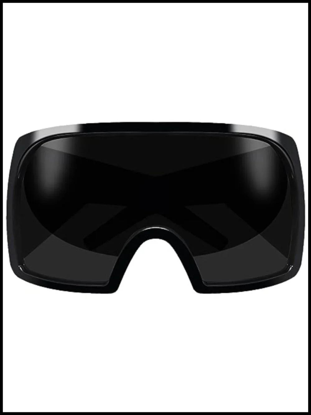 Oversized Wrap Around Shield Sunglasses Futuristic Rave Curved Lens